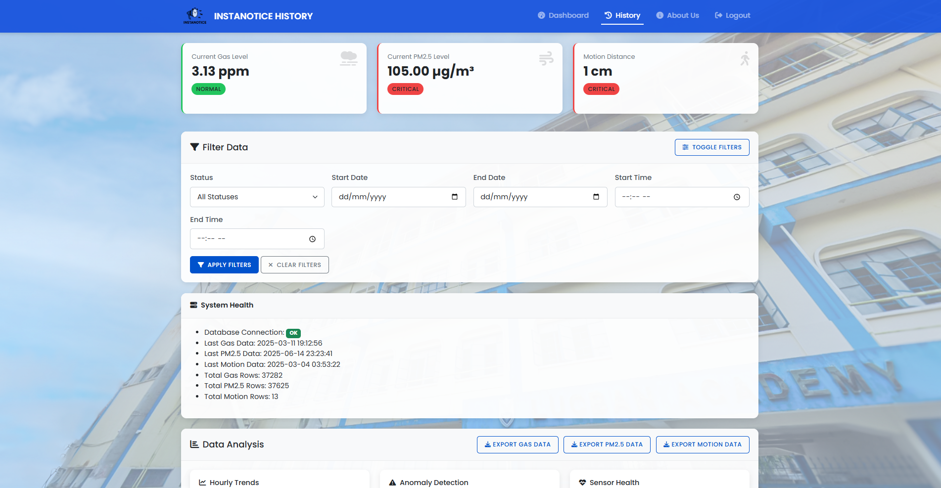 INSTANOTICE Settings